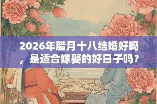2026年腊月十八结婚好吗，是适合嫁娶的好日子吗？