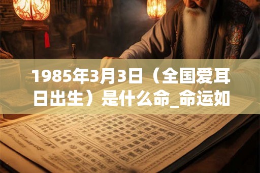 1985年3月3日（全国爱耳日出生）是什么命_命运如何