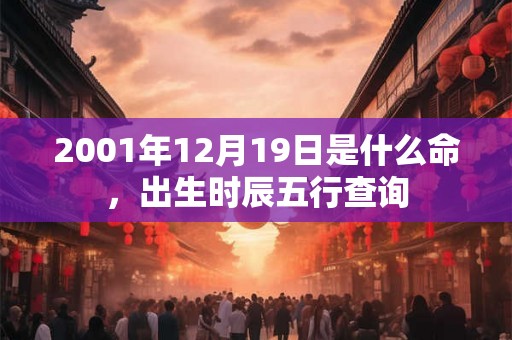 2001年12月19日是什么命，出生时辰五行查询