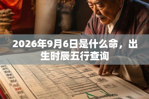 2026年9月6日是什么命，出生时辰五行查询
