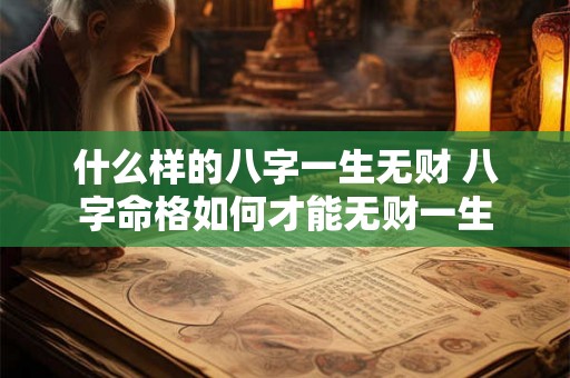 什么样的八字一生无财 八字命格如何才能无财一生
