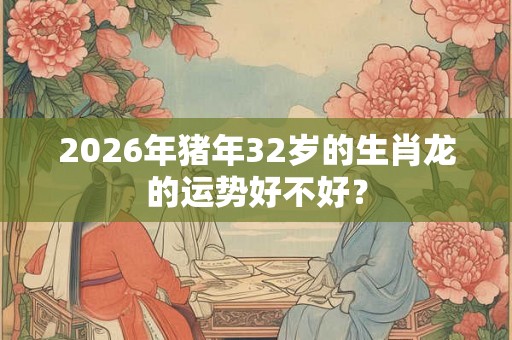 2026年猪年32岁的生肖龙的运势好不好？