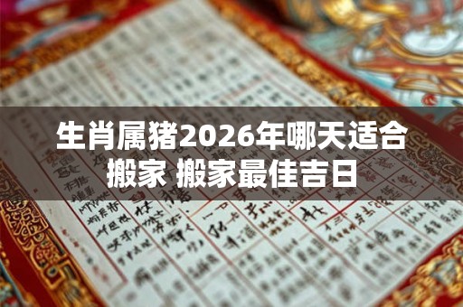 生肖属猪2026年哪天适合搬家 搬家最佳吉日