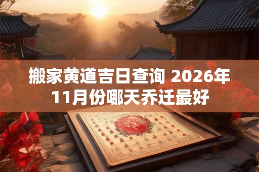 搬家黄道吉日查询 2026年11月份哪天乔迁最好