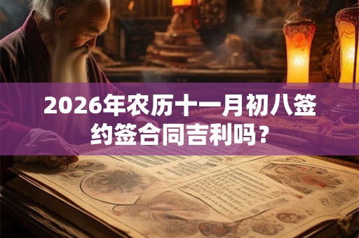2026年农历十一月初八签约签合同吉利吗？