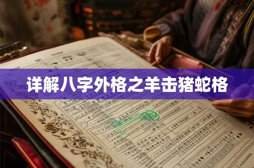 详解八字外格之羊击猪蛇格