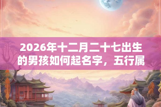 2026年十二月二十七出生的男孩如何起名字，五行属什么