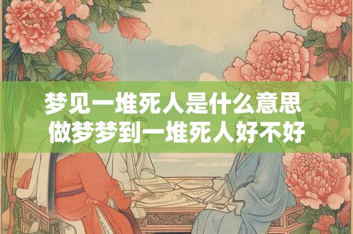 梦见一堆死人是什么意思 做梦梦到一堆死人好不好 梦见一堆死人是什么意思 做梦梦到一堆死人好不好