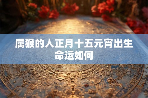 属猴的人正月十五元宵出生命运如何