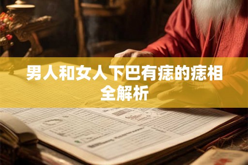 男人和女人下巴有痣的痣相全解析