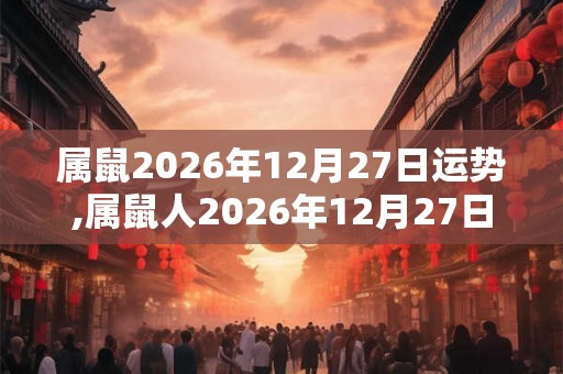 属鼠2026年12月27日运势,属鼠人2026年12月27日财运,生肖鼠2026年12月27日运势