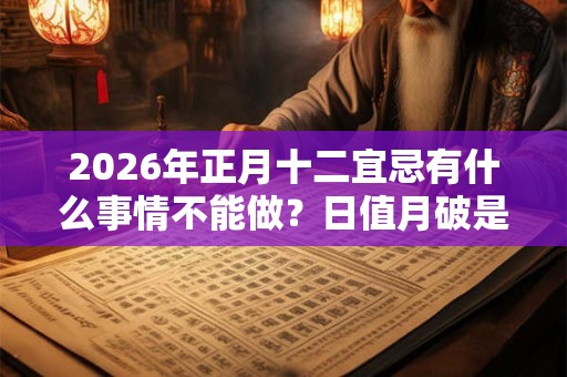 2026年正月十二宜忌有什么事情不能做？日值月破是什么？