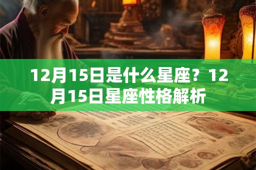 12月15日是什么星座？12月15日星座性格解析