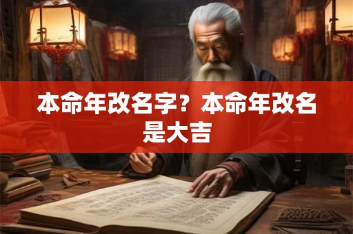 本命年改名字？本命年改名是大吉