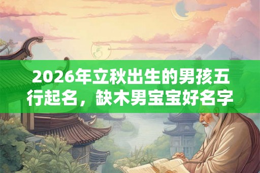 2026年立秋出生的男孩五行起名，缺木男宝宝好名字推荐