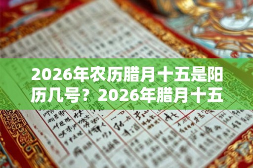 2026年农历腊月十五是阳历几号?2026年腊月十五是黄道吉日吗? 2026年农历腊月十五是阳历几号?2026年腊月十五是黄道吉日吗?