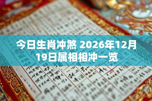 今日生肖冲煞 2026年12月19日属相相冲一览