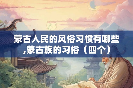 蒙古人民的风俗习惯有哪些,蒙古族的习俗（四个）
