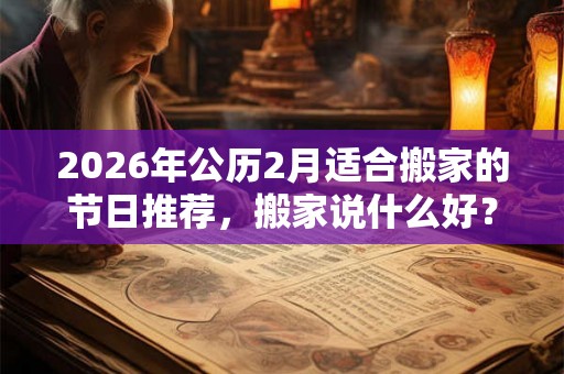 2026年公历2月适合搬家的节日推荐，搬家说什么好？