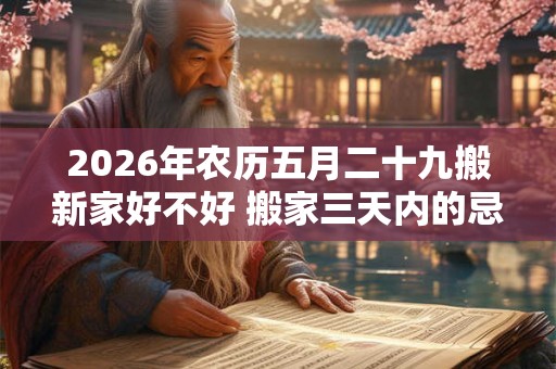 2026年农历五月二十九搬新家好不好 搬家三天内的忌讳
