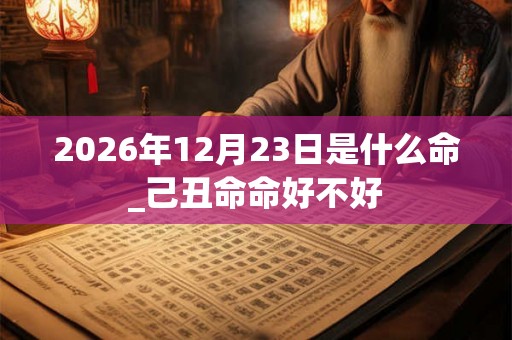 2026年12月23日是什么命_己丑命命好不好