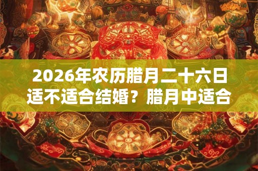 2026年农历腊月二十六日适不适合结婚？腊月中适合结婚的日子有哪些？