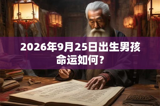 2026年9月25日出生男孩命运如何？