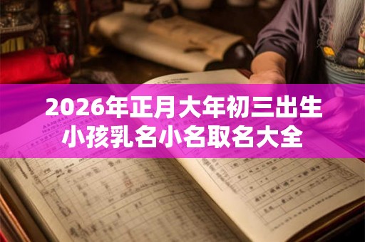 2026年正月大年初三出生小孩乳名小名取名大全