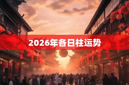 2026年各日柱运势