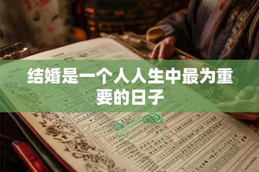 结婚是一个人人生中最为重要的日子