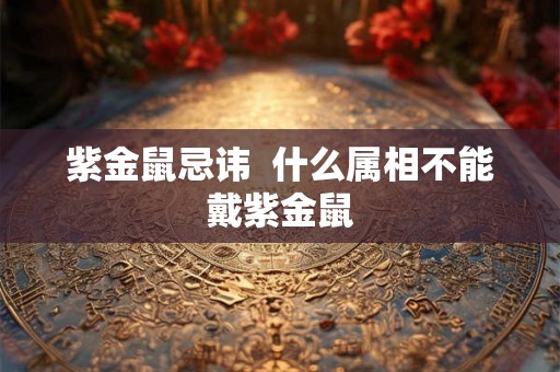 紫金鼠忌讳  什么属相不能戴紫金鼠