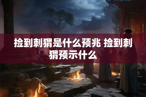 捡到刺猬是什么预兆 捡到刺猬预示什么