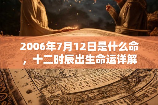 2006年7月12日是什么命，十二时辰出生命运详解