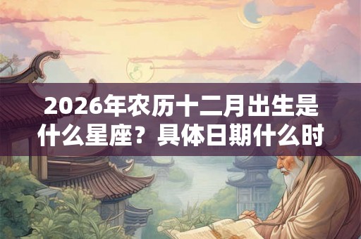 2026年农历十二月出生是什么星座？具体日期什么时候？