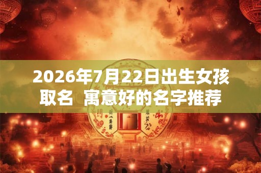 2026年7月22日出生女孩取名  寓意好的名字推荐