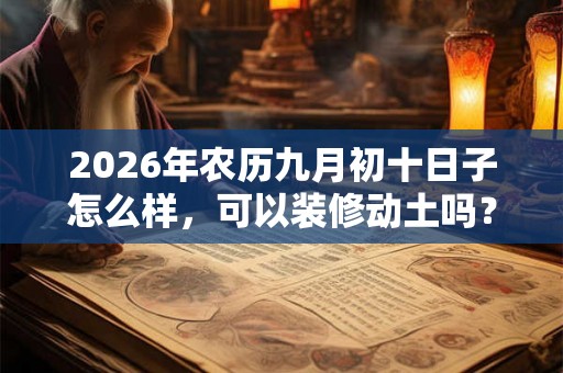 2026年农历九月初十日子怎么样,可以装修动土吗? 2026年农历九月初十日子怎么样,可以装修动土吗?