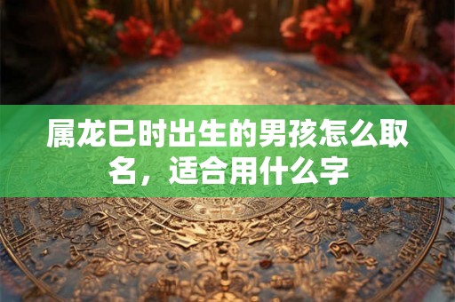 属龙巳时出生的男孩怎么取名，适合用什么字