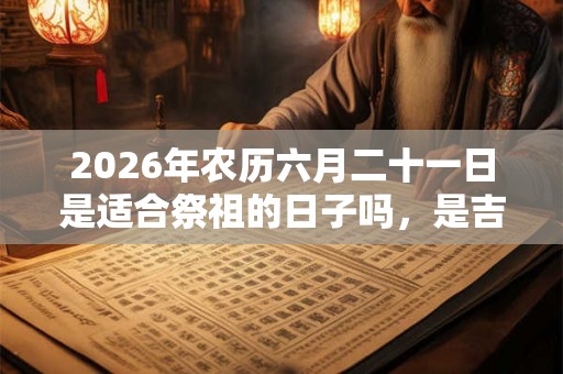 2026年农历六月二十一日是适合祭祖的日子吗，是吉日吗？