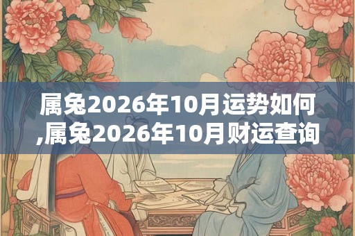 属兔2026年10月运势如何,属兔2026年10月财运查询