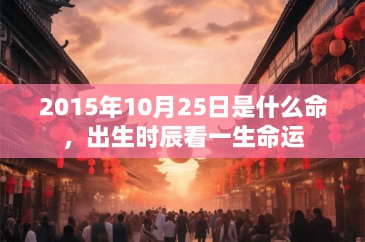 2015年10月25日是什么命，出生时辰看一生命运