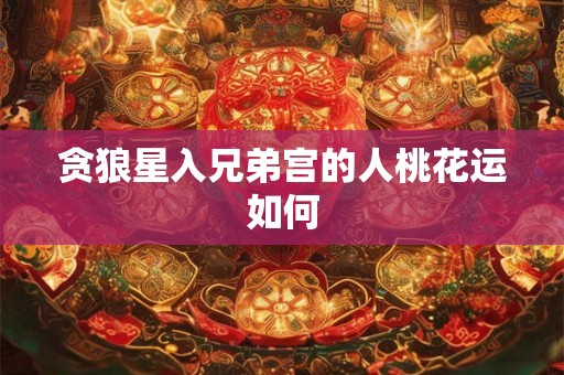 贪狼星入兄弟宫的人桃花运如何