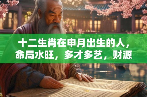 十二生肖在申月出生的人,命局水旺,多才多艺,财源广进 十二生肖在申月出生的人,命局水旺,多才多艺,财源广进
