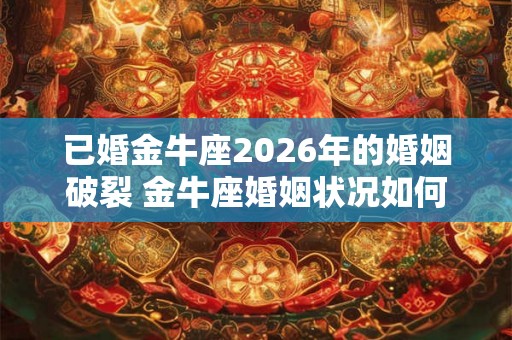 已婚金牛座2026年的婚姻破裂 金牛座婚姻状况如何