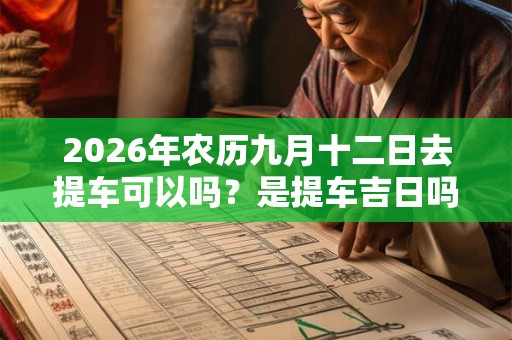 2026年农历九月十二日去提车可以吗？是提车吉日吗？