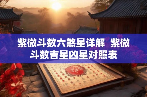 紫微斗数六煞星详解  紫微斗数吉星凶星对照表