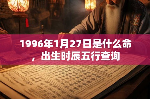 1996年1月27日是什么命，出生时辰五行查询
