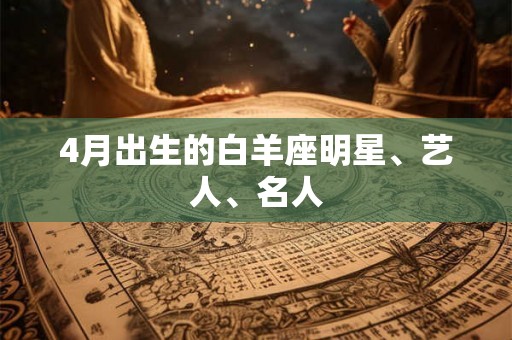 4月出生的白羊座明星、艺人、名人