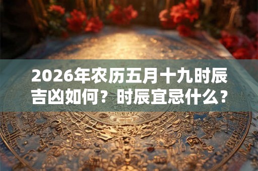 2026年农历五月十九时辰吉凶如何？时辰宜忌什么？