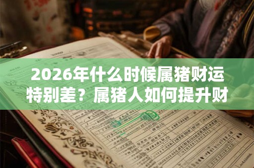 2026年什么时候属猪财运特别差？属猪人如何提升财运