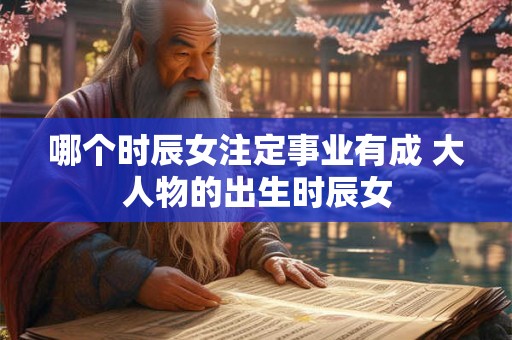 哪个时辰女注定事业有成 大人物的出生时辰女